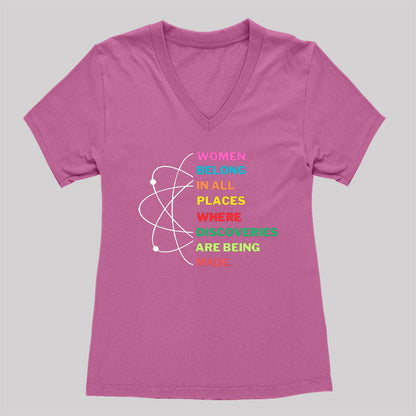Women Belong in Science Women's V-Neck T-shirt
