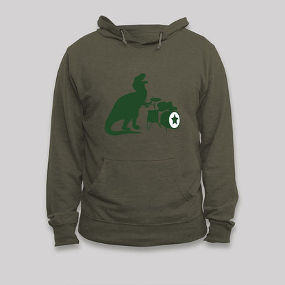 A Tyrannosaurus Rex Playing Drums Hoodie