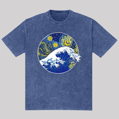 Great Starry Wave Off Kanagawa Washed T-Shirt