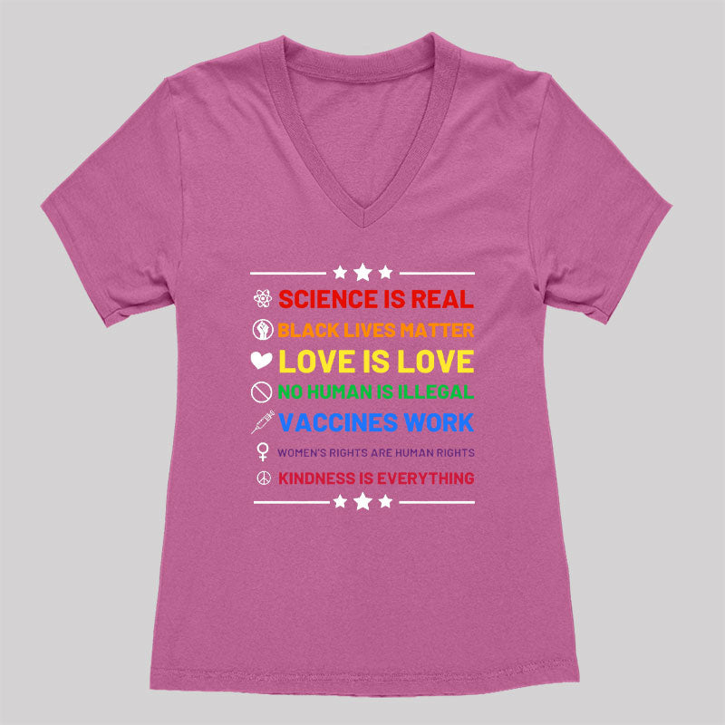 Science is Real Women's V-Neck T-shirt