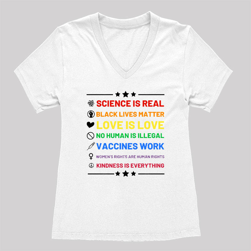 Science is Real Women's V-Neck T-shirt