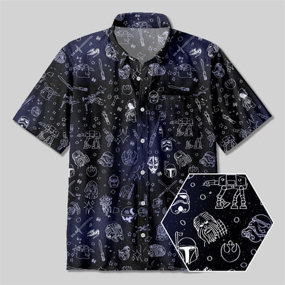 Ugly SiFi Space Funny Button Up Pocket Shirt