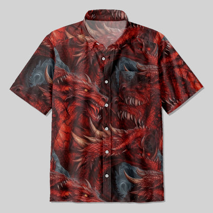 DND Domineering Dragon Button Up Pocket Shirt