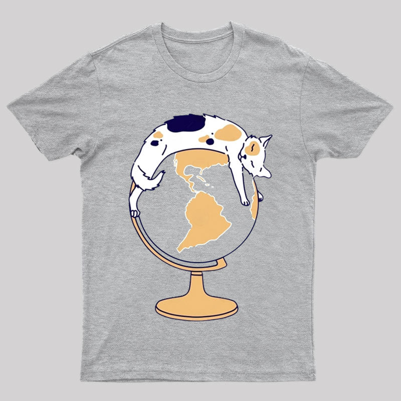 Cat and Globe T-shirt