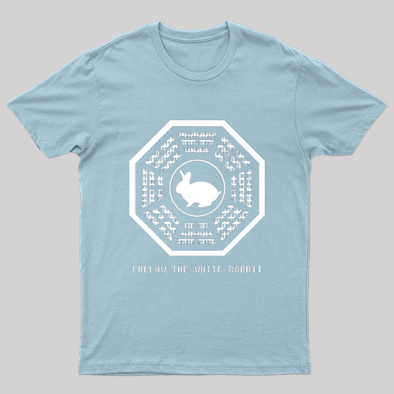 Lost and The Matrix-Follow the White Rabbit T-shirt