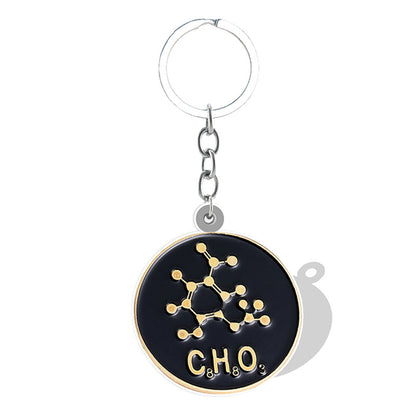 Black Chemistry Math Elements Keychain