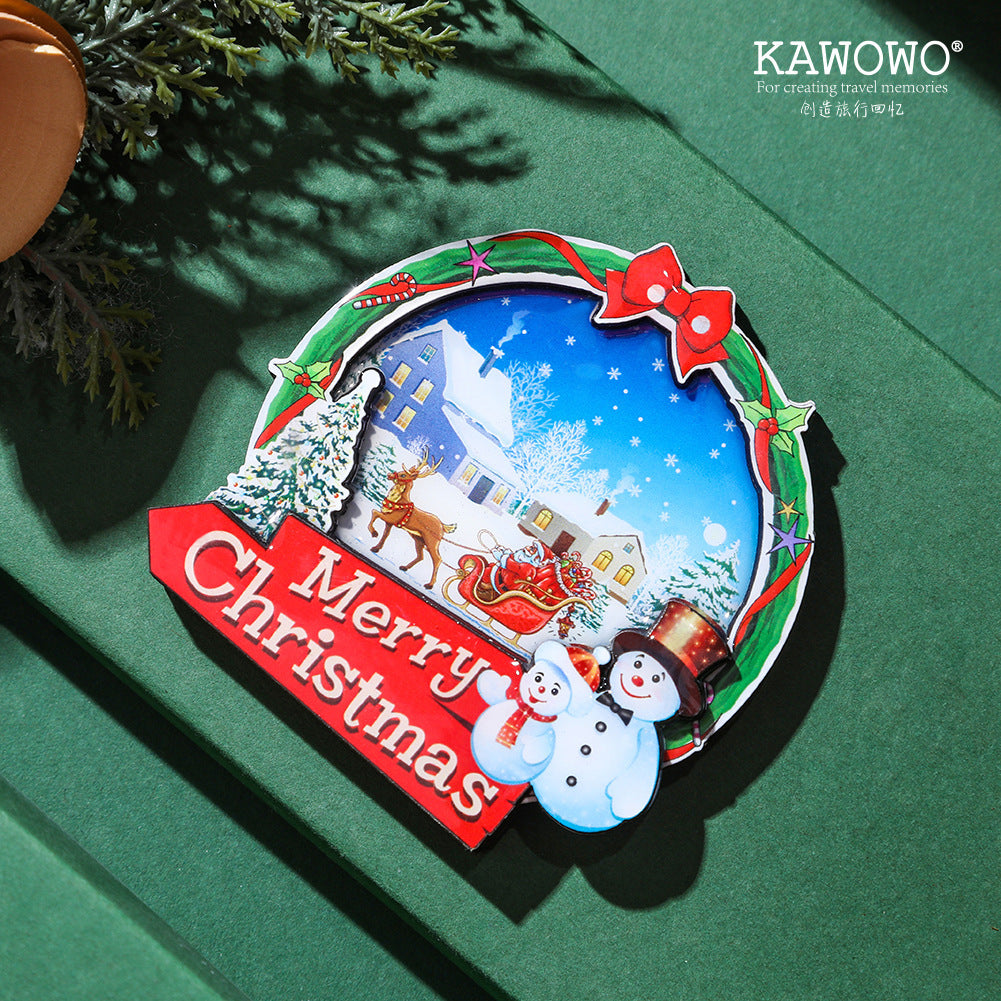 Christmas Snow Scene Magnetic Sticker
