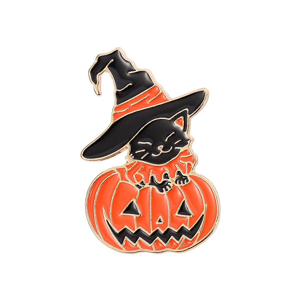 Halloween Witch Hole Pumpkin Head Pins