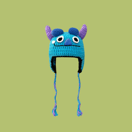 Funny Blue Monster Braid Hat