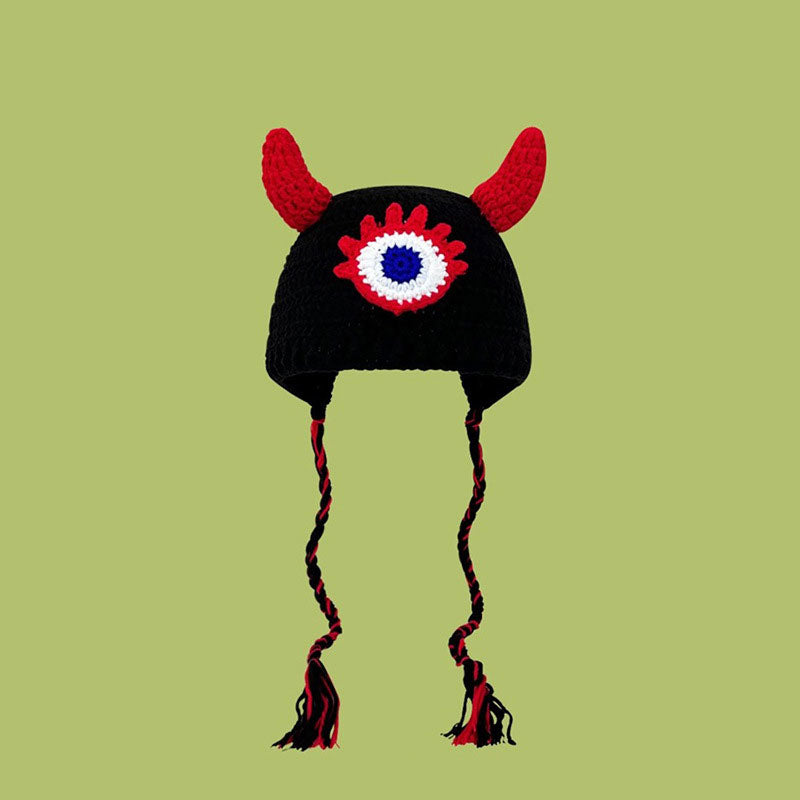 Funny Devil's Eye Red Bullhorn Hat