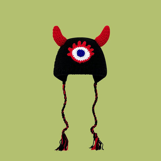 Funny Devil's Eye Red Bullhorn Hat