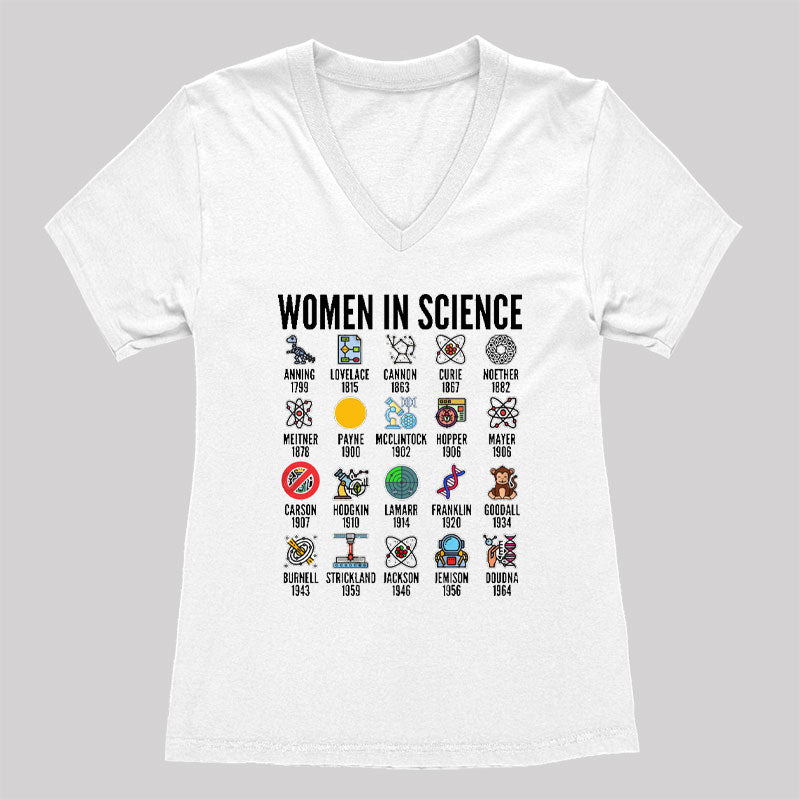 Women in Science Women's V-Neck T-shirt
