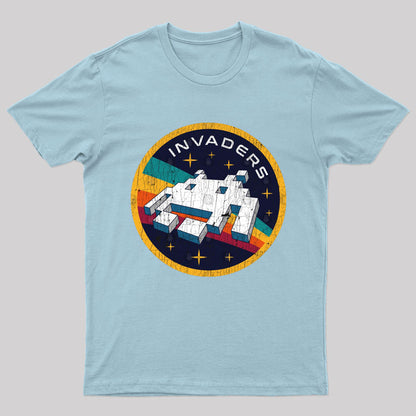 Invaders Video Game Space Patch Nerd T-Shirt