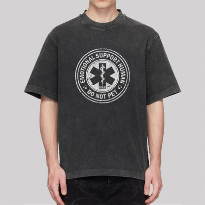 Emotional Support Human Washed T-shirt