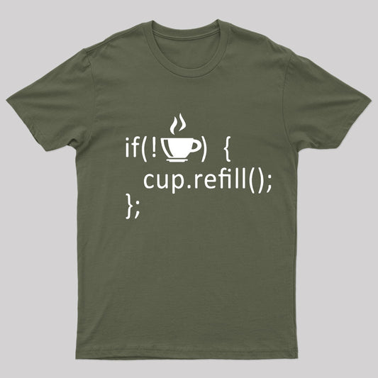 If Coffee Empty Then Refill Cup Nerd T-Shirt