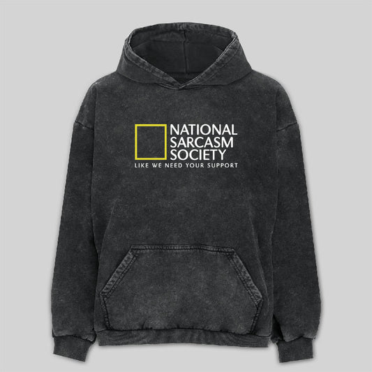 National Sarcasm Society Washed Hoodie