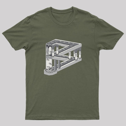 Some Game Involving Falling Blocks In The Style Of M.C. Escher Nerd T-Shirt