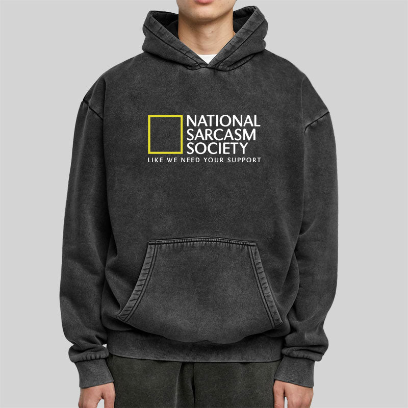 National Sarcasm Society Washed Hoodie