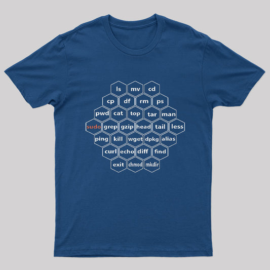 Hacker Linux Basic cli Commands Geek T-Shirt