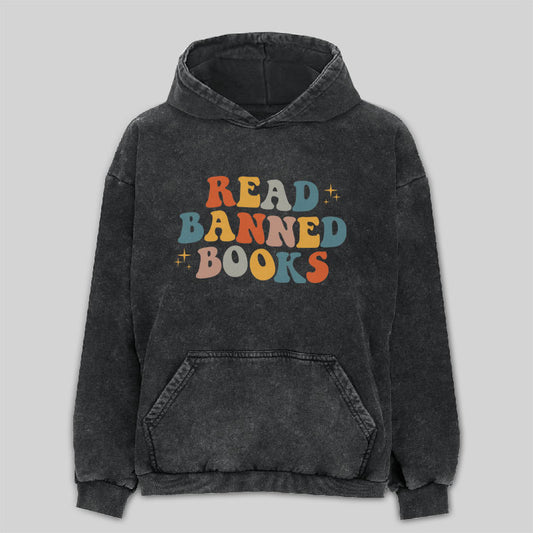 READ BANNED BOOKS Washed Hoodie