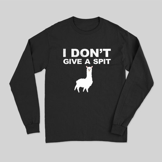I Don't Give a Spit Funny Alpaca Long Sleeve T-Shirt