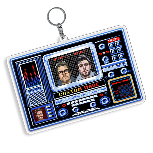 Personalized Cyberpunk Game Interface Keychain
