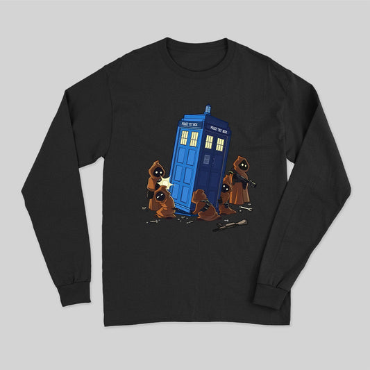 The TARDIS in Humorous Fan Art Long Sleeve T-Shirt