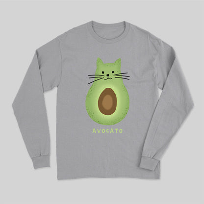 Avocato Cat Avocado Pun Long Sleeve T-Shirt