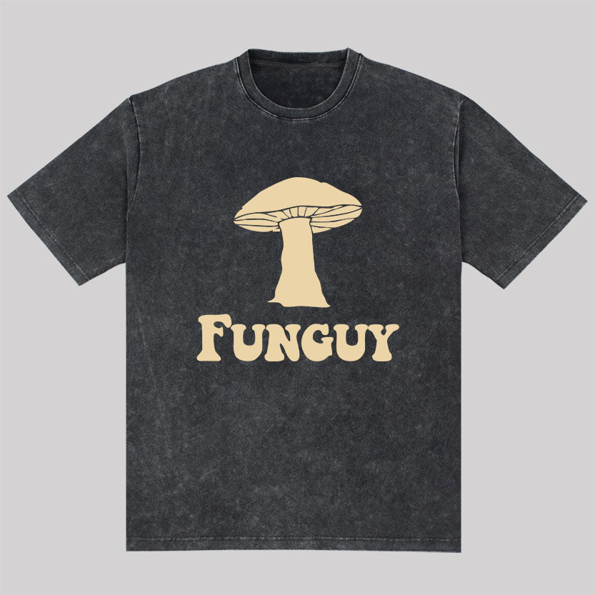 Geeksoutfit Fungi Fun Guy Funny Washed T-shirt for Sale online