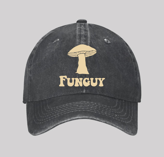 Fungi Fun Guy Washed Vintage Baseball Cap