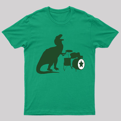 A Tyrannosaurus Rex Playing Drums T-shirt