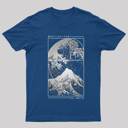 The Great Wave Of Fibonacci Spiral Geek T-Shirt