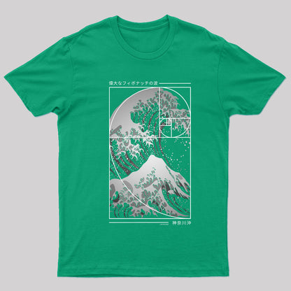 The Great Wave Of Fibonacci Spiral Geek T-Shirt