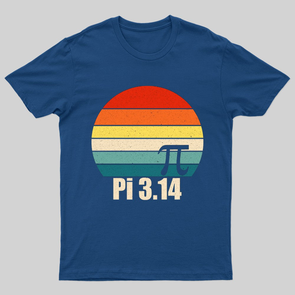 Pi Retro Sunset Nerd T-Shirt