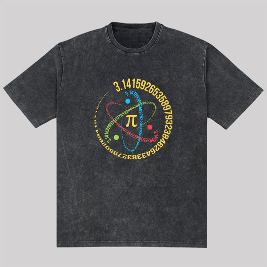 Atom Pi Math Science Washed T-Shirt