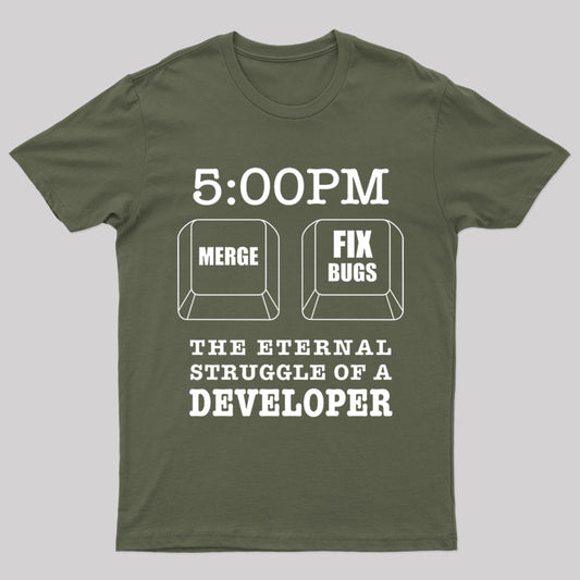 Developer Struggles Meme Sticker Nerd T-Shirt