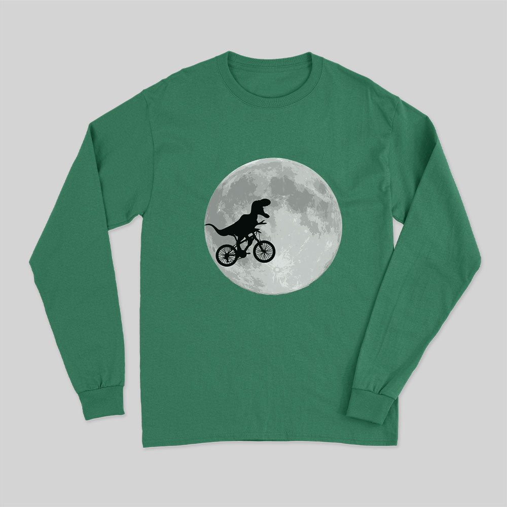 Dinosaur Bike and Moon Long Sleeve T-Shirt