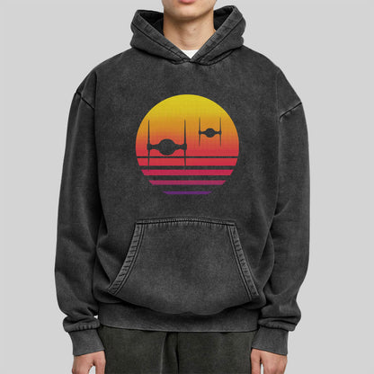 Tie Fighter Sunset Washed Hoodie