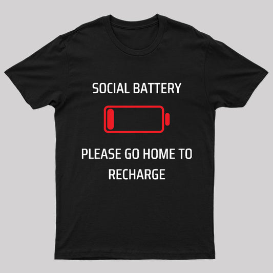 Social Battery Low Nerd T-Shirt
