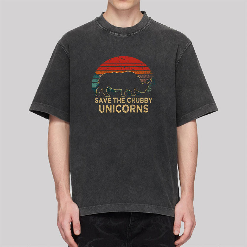 Save The Chubby Unicorns Washed T-Shirt