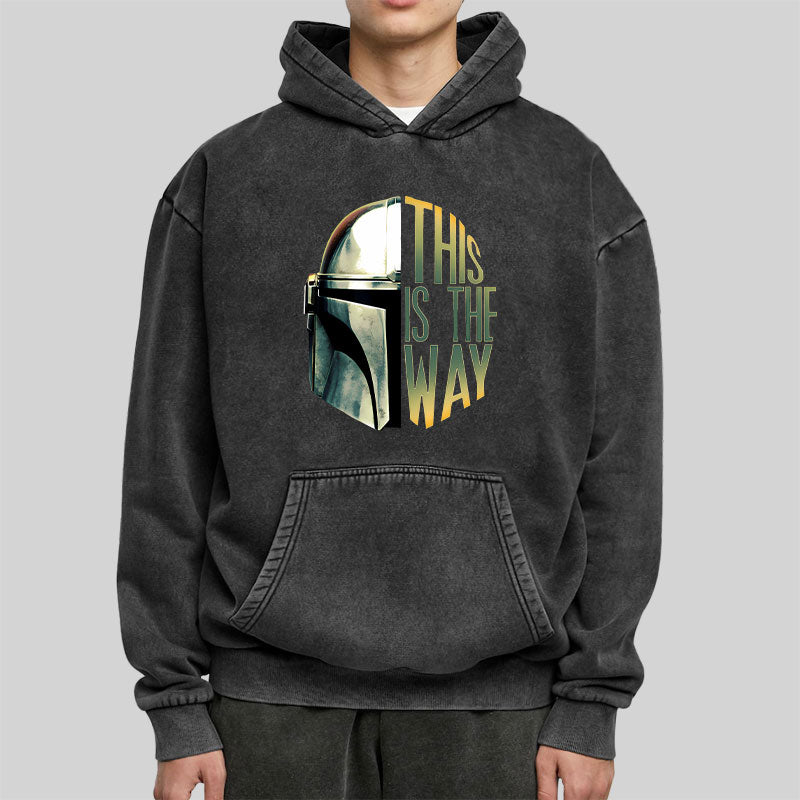 The Mandalorian This Is The Way Helmet Washed Hoodie