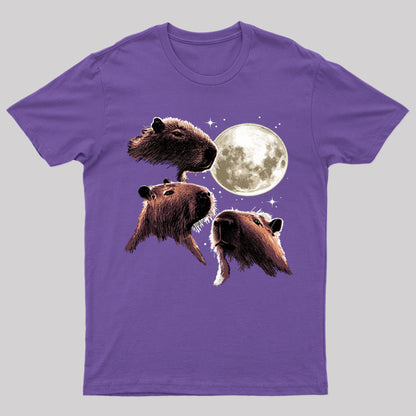 Three Moon Capybaras Geek T-Shirt