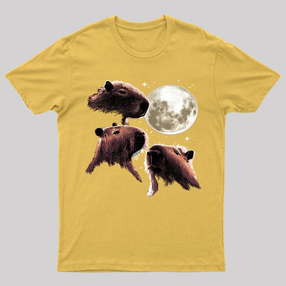 Three Moon Capybaras Geek T-Shirt