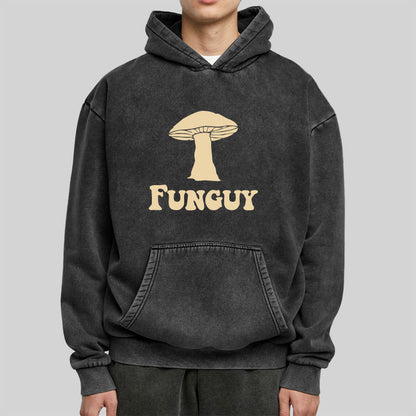 Fungi Fun Guy Funny Washed Hoodie