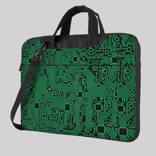 Computer Circuit Board Green Laptop Bag