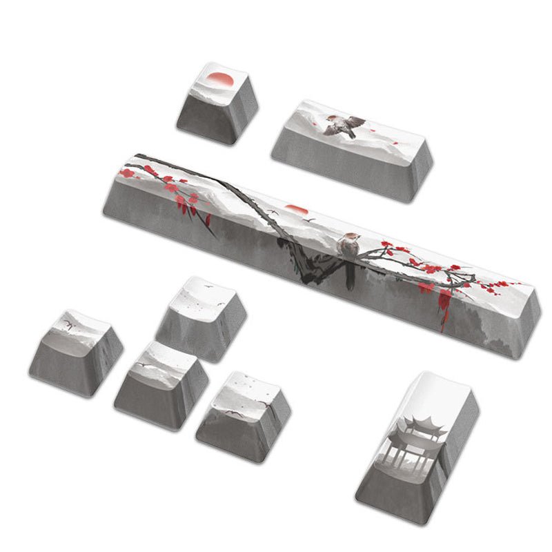 12mm Height PBT OEM MX Switch Ink Painting Keycaps Set [12 pcs] - Geeksoutfit