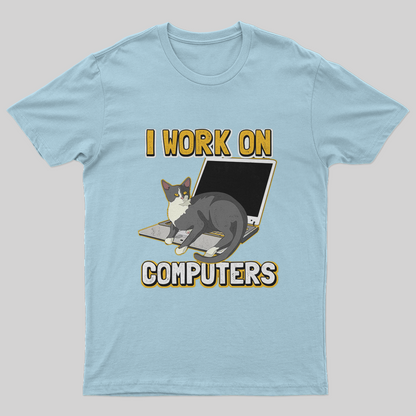 Funny cat of a computer scientist T-Shirt-Geeksoutfit-Animal,cat,funny,geek,science,t-shirt
