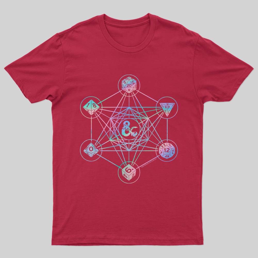 D&D Holographic Geometric Dice T-Shirt