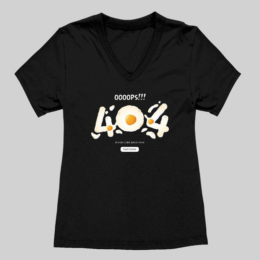 404 Error Eggs Women's V-Neck T-shirt - Geeksoutfit
