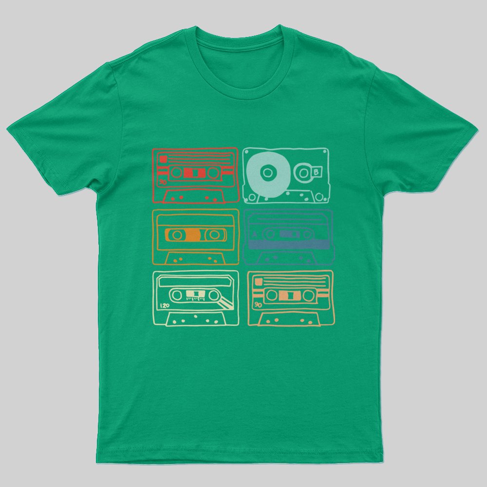80s 90s Retro Party Costume Cassette Tapes T-Shirt - Geeksoutfit